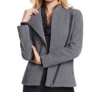 Cabi Gray Herringbone quilted moto jacket style # 3025. Size M. NWT.